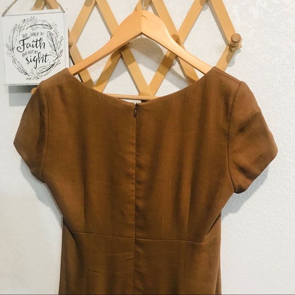 Zenobia Brown Square Neckline Dress Sz 6 - Picture 6 of 9
